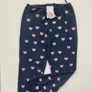 Chaser CW7472 Striped Heart Jogger Sweatpants